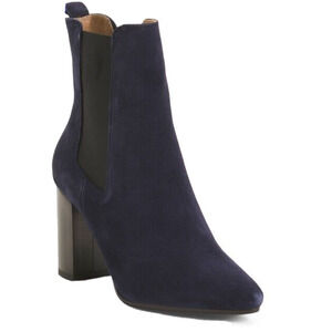 Antonio De Faria Women's Black Boots Suede Chelsea Block Heel Booties 9 New